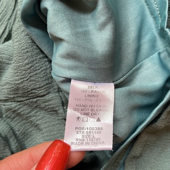 🌱 Vintage Sage Green Romper with pockets  , Size: L Circa 2008 - Picture 13 of 17